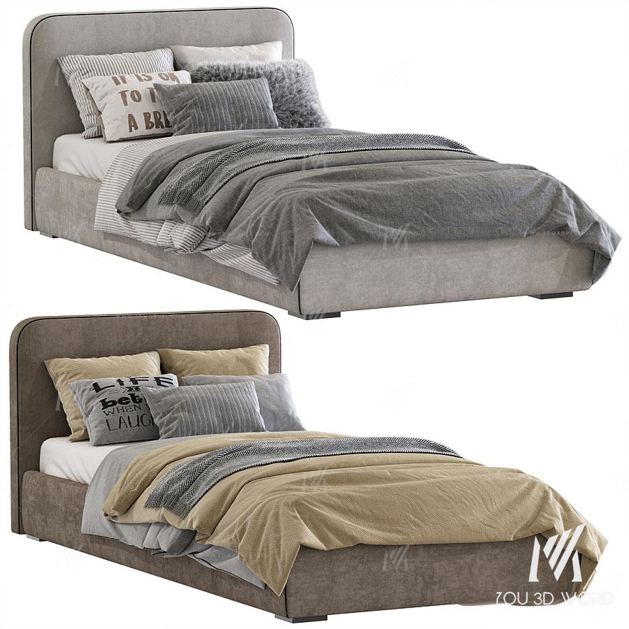 Bed with a soft headboard 11